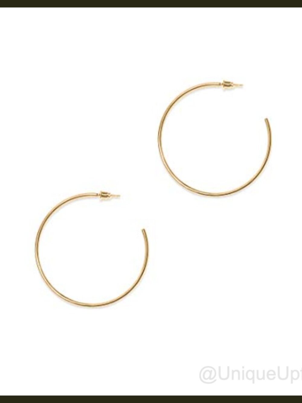 Gold Plated Hoop Earrings Lightweight Thin Hoops Stainless Steel Ear Post
